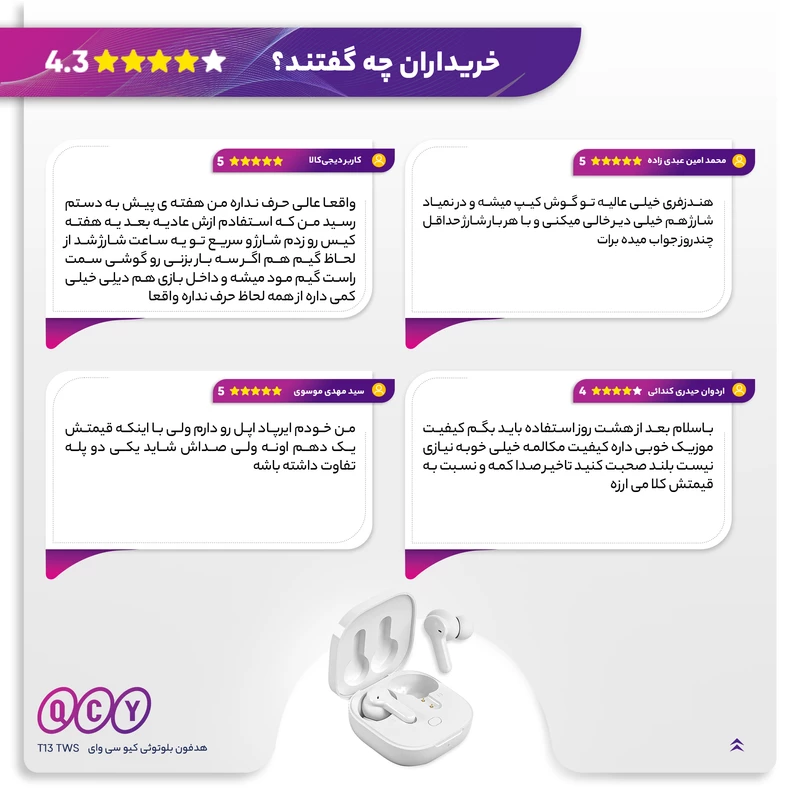 ایرپاد بی سیم شیائومی مدل QCY T13 - Image 9