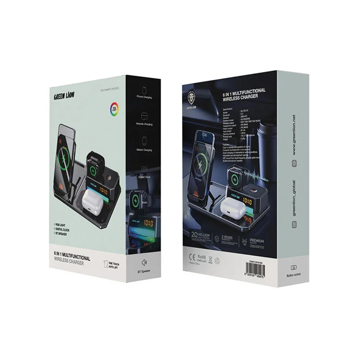 شارژر وایرلس گرین مدل GN6IN1MFWCBK ظرفیت 5 وات 6 کاره - Image 5