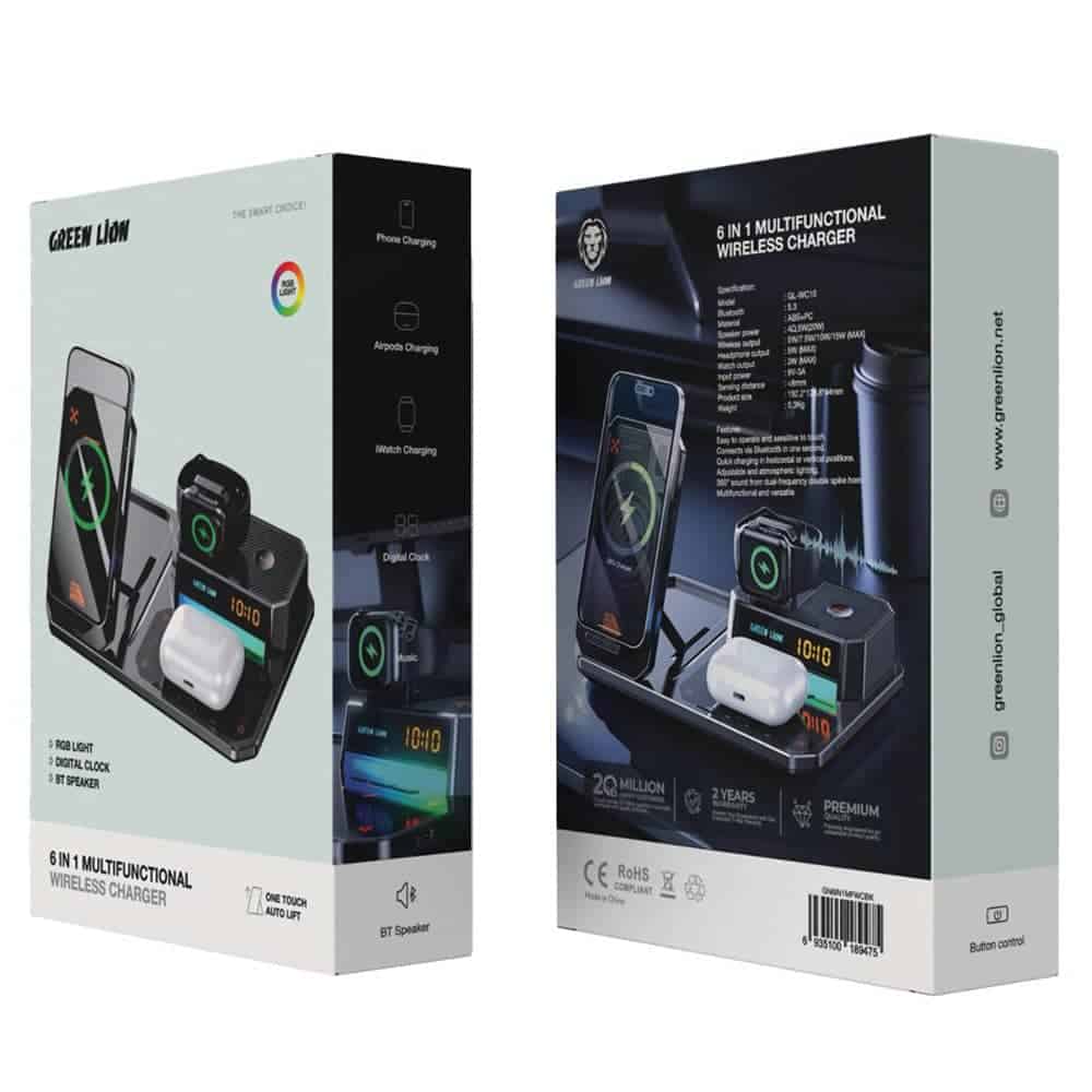شارژر وایرلس گرین مدل GN6IN1MFWCBK ظرفیت 5 وات 6 کاره - Image 9