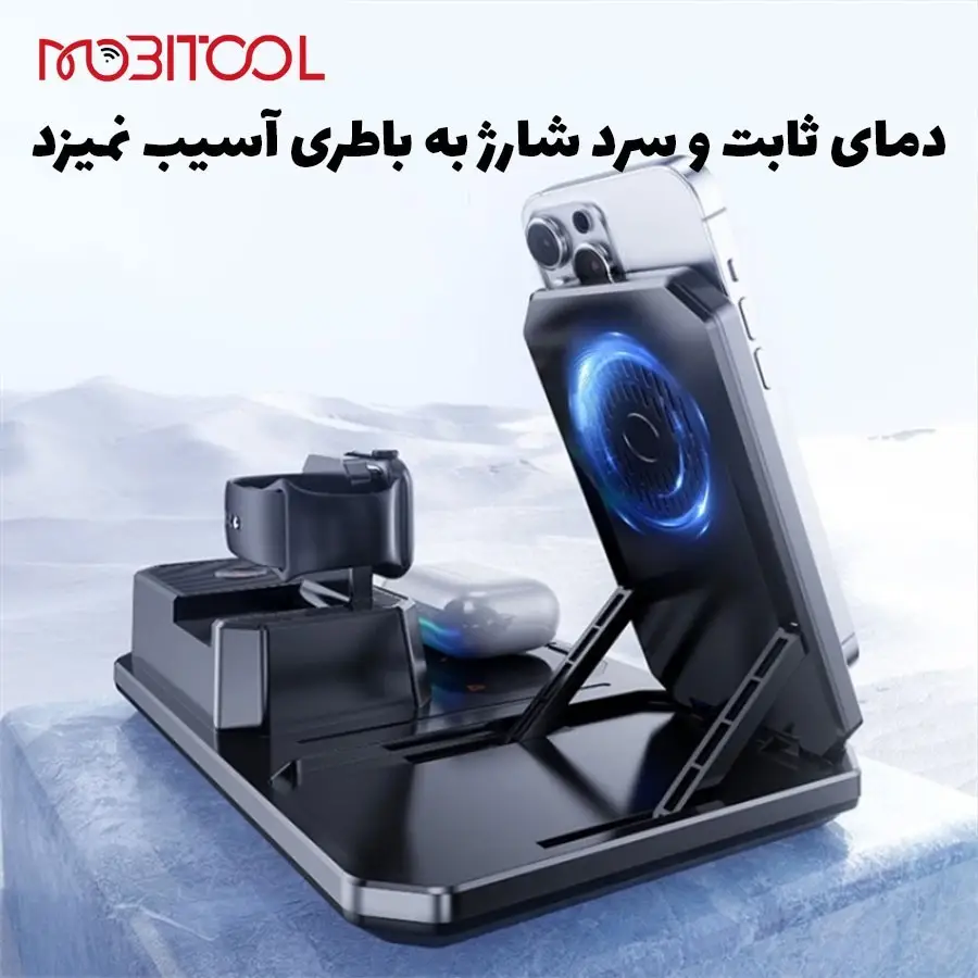 شارژر وایرلس گرین مدل GN6IN1MFWCBK ظرفیت 5 وات 6 کاره - Image 2